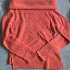 美品❣️アンゴラ20％ハイネックセーターオレンジピンクの画像
