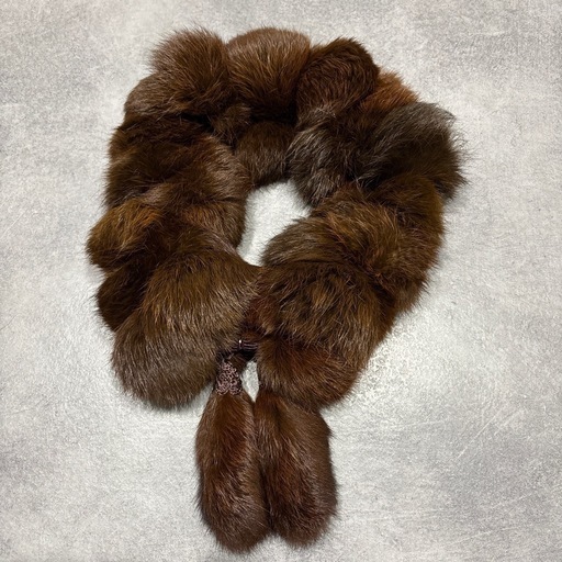 高級こげ茶ファーつけ襟