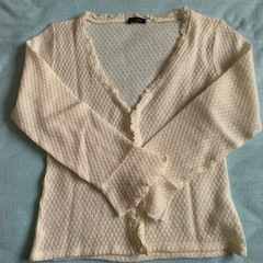 美品❣️Crescendoクレセンドアイボリーフリルカーディガン