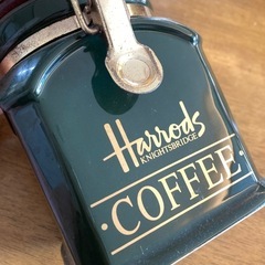ハロッズ、コーヒーミル、オシャレ、上品、レトロ、グリーン、緑、群青色 、Harrods Nightsbridge Coffee Mill 、アンティーク、綺麗、美品、インテリア、とコルク、 瓶、陶器の画像
