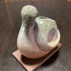陶器の一輪挿し　巳年　ヘビ　花器　花瓶　干支の画像