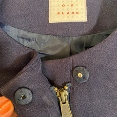 ノーカラーコート　紺　サイズ38の画像