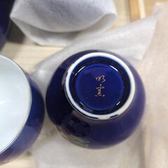 ★未使用品 急須 湯呑 セット 有田焼  茶器揃 瑠璃 急須1 湯呑5（6点組）⑦ の画像