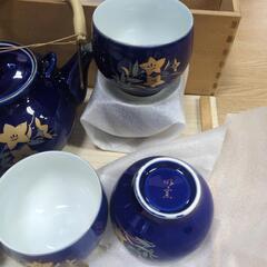 ★未使用品 急須 湯呑 セット 有田焼  茶器揃 瑠璃 急須1 湯呑5（6点組）⑦ の画像