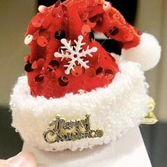 クリスマス ヘアクリップ2コセット(ミニ帽子)の画像