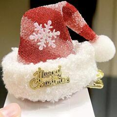 クリスマス ヘアクリップ2コセット(ミニ帽子)の画像