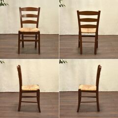 4/30配送済み】≪zyt1794ジ≫ ダイニングチェア イタリア製？/藁編み