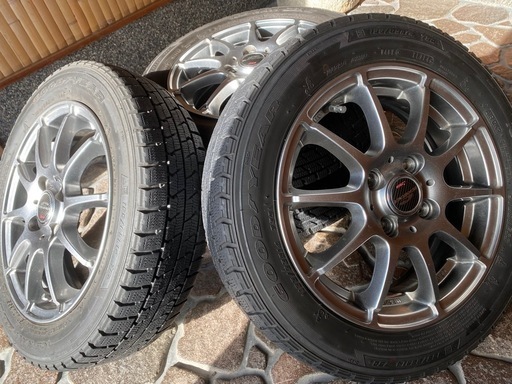 【お取引き済】ガリなし美品☆軽自動車 スタッドレス付き軽量アルミホイール