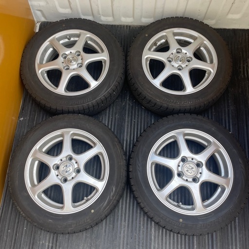 【終了】ブリザック スタッドレスタイヤ 14インチアルミホイール付き 4本セット 155/65R14 冬タイヤ