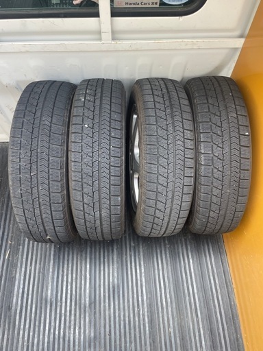 【終了】ブリザック スタッドレスタイヤ 14インチアルミホイール付き 4本セット 155/65R14 冬タイヤ