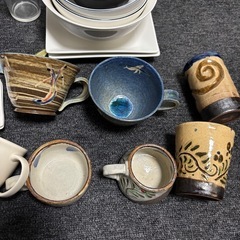やちむん　お皿　コップ一式　Starbucksの画像