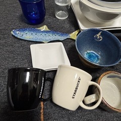 やちむん　お皿　コップ一式　Starbucksの画像