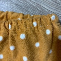 中古　セシール　フリースパジャマ　ハイネック　ドット柄　マスタード　Lサイズ　縫い跡ありの画像