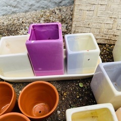 【オシャレ★先着1名早い者勝ち】カラフルミニ土器鉢セット⑤の画像