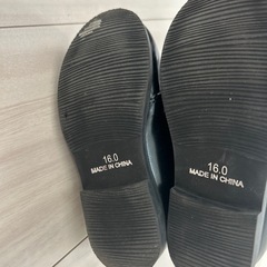 子供用　黒色革調シューズ　16センチの画像