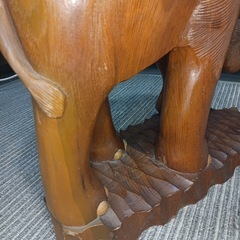 [八3236]  象　木彫りの置物　寸法約49X24㎝  高さ54㎝の画像