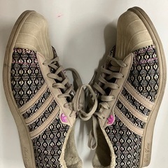 ☆値下げ☆Y2412-405 adidas スニーカー スーパースター Fleek Series 内側ボア 総柄 サイズ:23.0cm 汚れ有りの画像