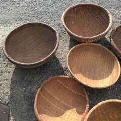 大きな 竹籠 竹かご ざる/古民家 古民具の画像