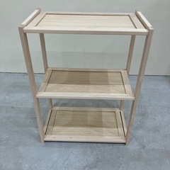 【新品に近い】3段木製デスクトップオーガナイザー - 本、ファイ...