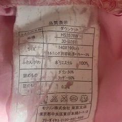 【決定しました】羽毛布団(薄め)  ダウンケット　シングルの画像