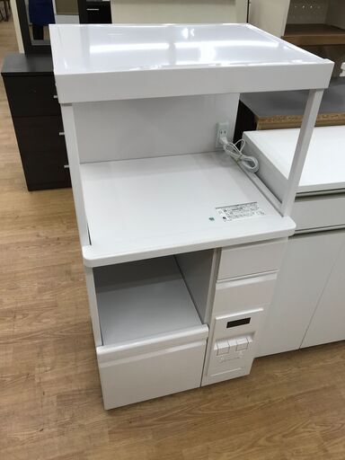 ★ジモティ割あり★  米びつレンジ台 ホワイト H116×W56×D48 クリーニング済み KJ7316