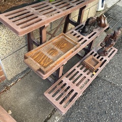 【12月20破棄】プランタースタンド　ブラウン　棚　フラワースタンド