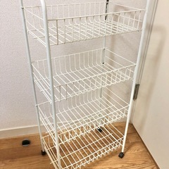 4段　小型収納ラック　白