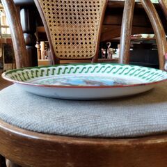 未使用品？ レトロ ホーロー 絵皿 プレート 琺瑯 壁飾りにも 昭和レトロ　/TJ-2175 2Fの画像