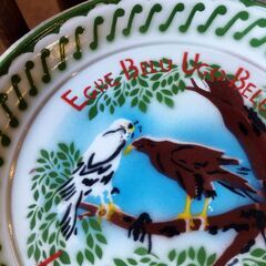 未使用品？ レトロ ホーロー 絵皿 プレート 琺瑯 壁飾りにも 昭和レトロ　/TJ-2175 2Fの画像