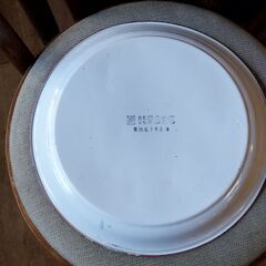 未使用品？ レトロ ホーロー 絵皿 プレート 琺瑯 壁飾りにも 昭和レトロ　/TJ-2175 2Fの画像