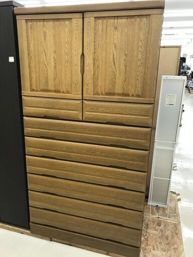 【中古】【店頭引取限定】ハイチェスト 7段 扉2枚