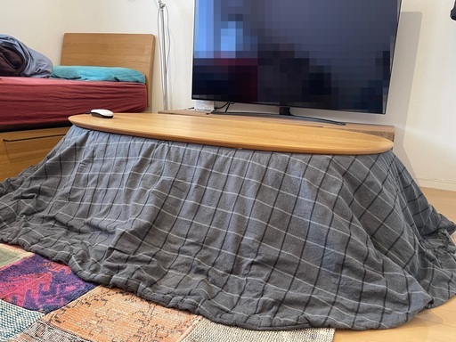 こたつ　無印　楕円形　こたつ布団付き　【受取に来てくれる方】
