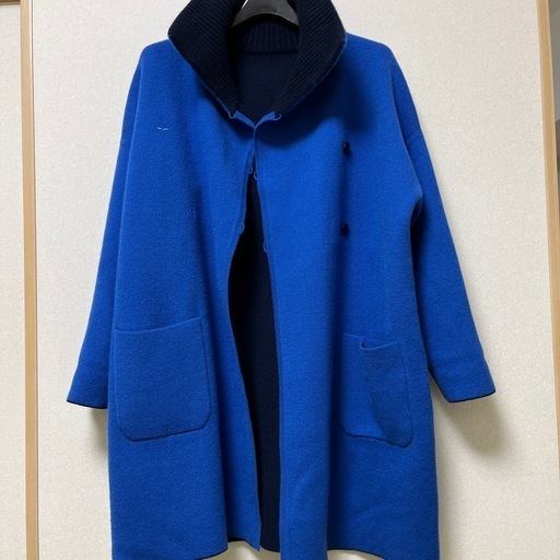 カシミヤ　バイカラーコート