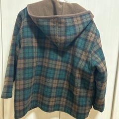 ⭐︎決まりました⭐︎ダッフルコート　チェック柄　グリーン　ブラウン　日本製　M相当の画像