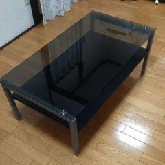 ガラステーブル（クリアブラック）黒