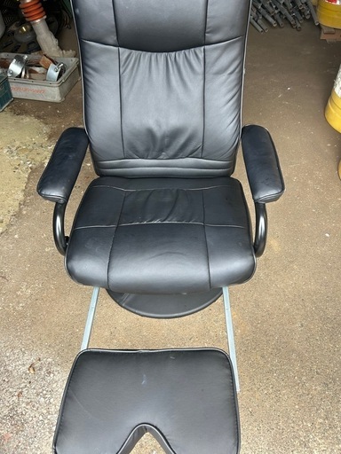 1人用リクライニングチェア　足置き付　美品