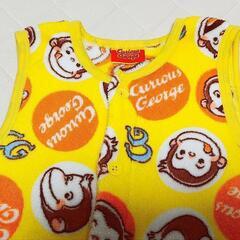おさるのジョージ もこもこ ボアベスト 110cm スリーパー イエローの画像