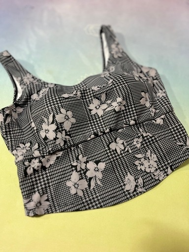 スカーラ　ヨガウェア　チェック花柄