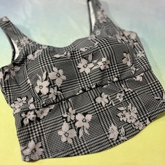 スカーラ　ヨガウェア　チェック花柄