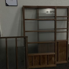 ガラス扉 戸 レトロ 木製 扉 ガラス窓 diy