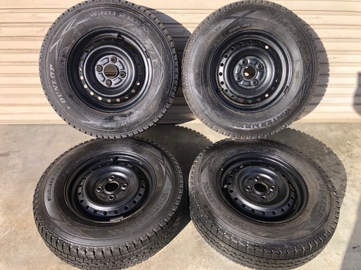 冬タイヤ ★ 165R13 LT ★ 貨物用4本組 ★ 軽トラ バン用スタッドレス ★ ダンロップ ★ バリ山深溝セット