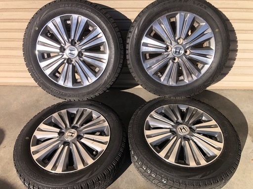 冬タイヤ ★ 155/65R14 ★ ホンダ純正アルミ付き軽自動車用スタッドレス ★ ブリヂストン★ バリ山深溝セット