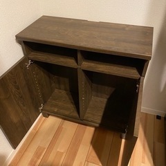 【未使用品】お値下げ交渉可能　キッチンラック　棚　収納　台所　ダークブラウン　一人暮らしの画像
