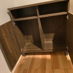 【未使用品】お値下げ交渉可能　キッチンラック　棚　収納　台所　ダークブラウン　一人暮らしの画像