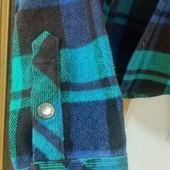 フード付きジャケット  Sサイズ  バナナセブン  青と緑のチェック柄、の画像