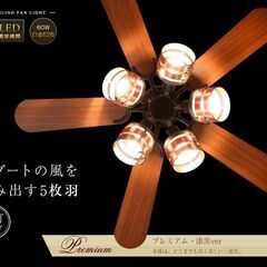 新品 LOWYA シーリングファンライト 照明 LED 5灯 リモコン付き