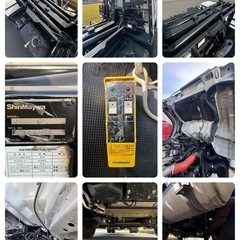 令和1年！キャンター3Tアームローラー！走行10万キロ！車検1年！5速！ラジコン付き！新明和2ジャッキ！修復なし！の画像