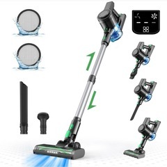 現地現金支払い【新品・未開封】【42KPa強力吸引&55分間連続稼働】掃除機 コードレス V9 遠心分離サイクロン コードレス掃除機 そうじき LEDタッチパネル 伸縮型パイプ 多種類ノズル 電気掃除機 LEDライト付き 壁掛け収納 HEPAフィルター 多層濾過 スティッククリーナー フローリング/カーペット/カーテン/ソファ/車に適用 家庭用 