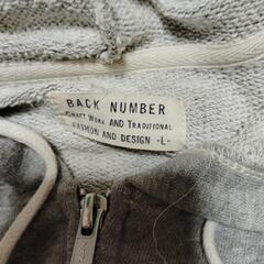 新春お値下げ今月のみグレーパーカーLサイズBACKNUNBERの画像