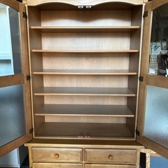 Karimoku カントリー風 カップボード、食器棚、幅100cm Used